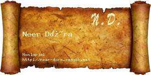 Neer Dóra névjegykártya